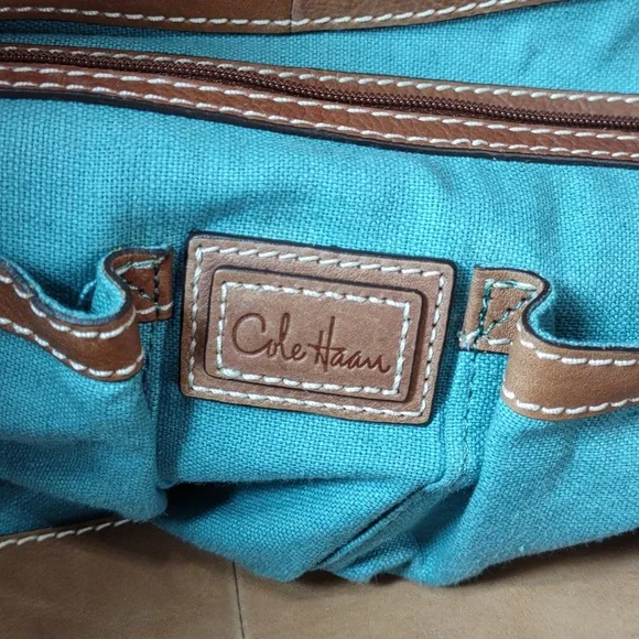 Cole Haan Woven Leather/Straw Tote Bag